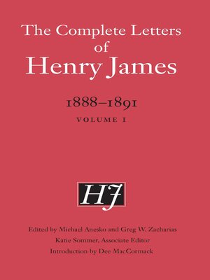 cover image of The Complete Letters of Henry James, 1888–1891